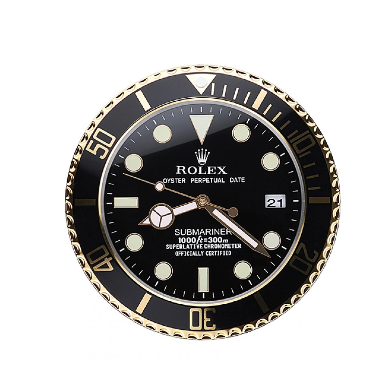 Aaa replica watch Clock Rolex Submariner Wall Black-Gold 622476 0726